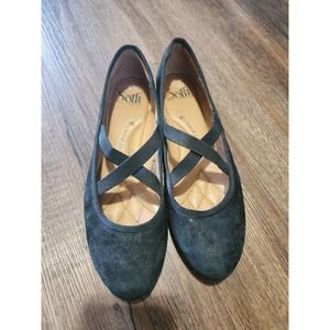 Sofft Ballet Flats Women's 8M Black Metallic Elastic Strap Slip On